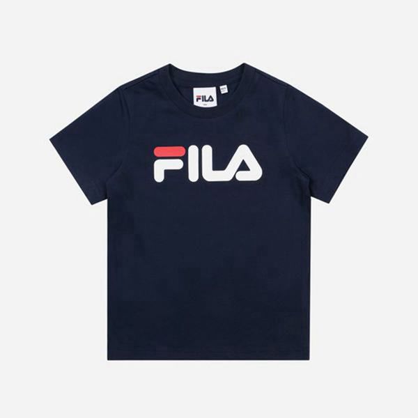 Fila Uno Crew Neck S/S Girl's T-Shirts - Navy,NZ 192-60132